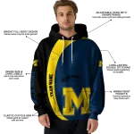 customized michigan wolverines minimalist design blue black hoodie best selling
