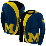 customized michigan wolverines minimalist design blue black hoodie best selling