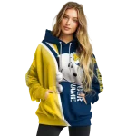 customized michigan wolverines peeking snoopy blue hoodie best selling