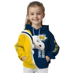 customized michigan wolverines peeking snoopy blue hoodie best selling