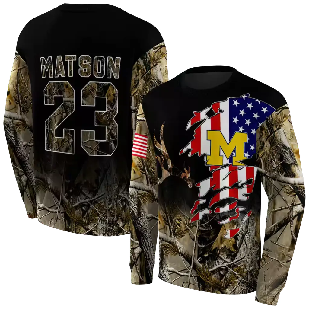 customized michigan wolverines tree camo hoodie premium grade customized michigan wolverines tree camo hoodie premium grade