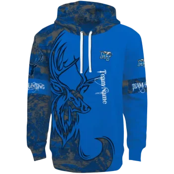 customized middle tennessee blue raiders deer silhouette blue hoodie best selling