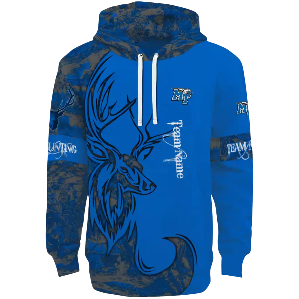 customized middle tennessee blue raiders deer silhouette blue hoodie best selling customized middle tennessee blue raiders deer silhouette blue hoodie best selling