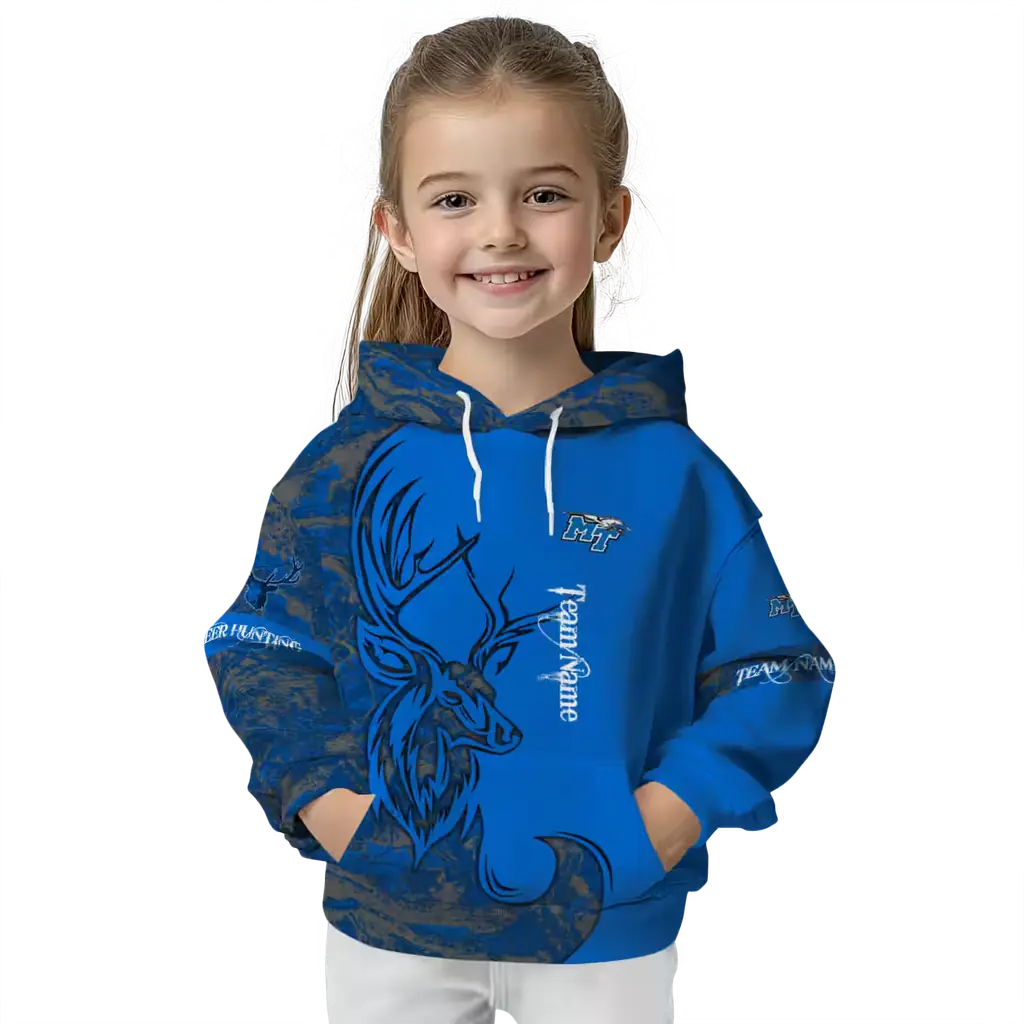customized middle tennessee blue raiders deer silhouette blue hoodie top rated customized middle tennessee blue raiders deer silhouette blue hoodie top rated