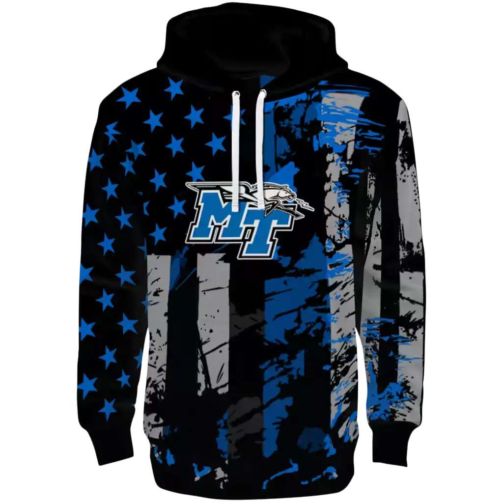 customized middle tennessee blue raiders distressed flag blue black hoodie best selling customized middle tennessee blue raiders distressed flag blue black hoodie best selling