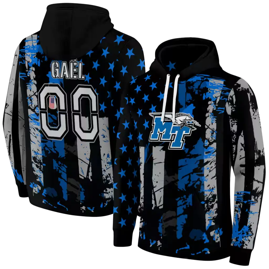 customized middle tennessee blue raiders distressed flag blue black hoodie fashion forward customized middle tennessee blue raiders distressed flag blue black hoodie fashion forward