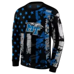 customized middle tennessee blue raiders distressed flag blue black hoodie best selling