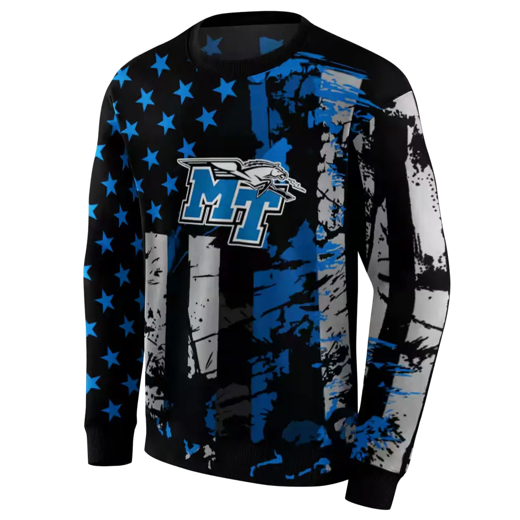 customized middle tennessee blue raiders distressed flag blue black hoodie new arrival customized middle tennessee blue raiders distressed flag blue black hoodie new arrival