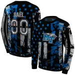 customized middle tennessee blue raiders distressed flag blue black hoodie best selling