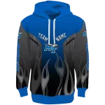 customized middle tennessee blue raiders flame design blue hoodie best selling