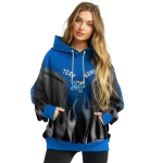 customized middle tennessee blue raiders flame design blue hoodie best selling