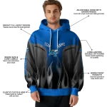customized middle tennessee blue raiders flame design blue hoodie best selling