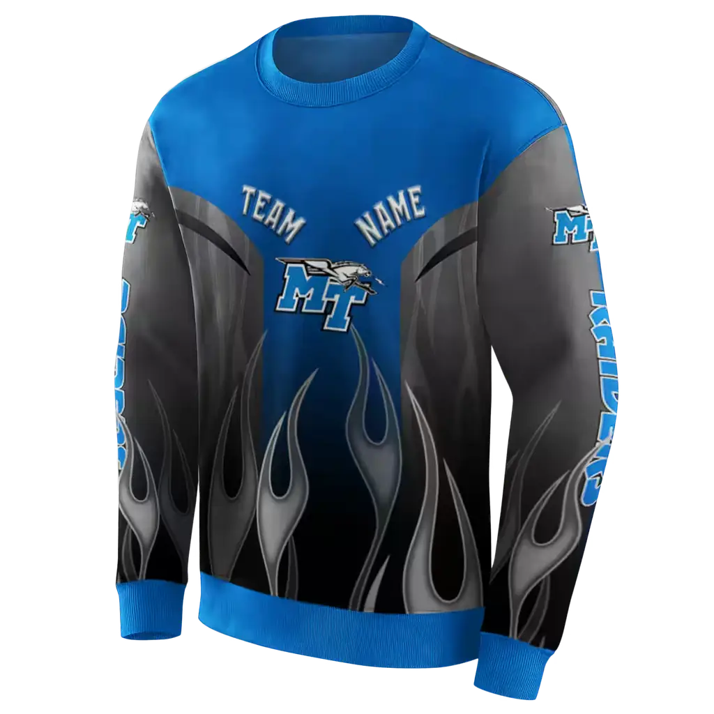 customized middle tennessee blue raiders flame design blue hoodie new arrival customized middle tennessee blue raiders flame design blue hoodie new arrival
