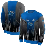 customized middle tennessee blue raiders flame design blue hoodie best selling
