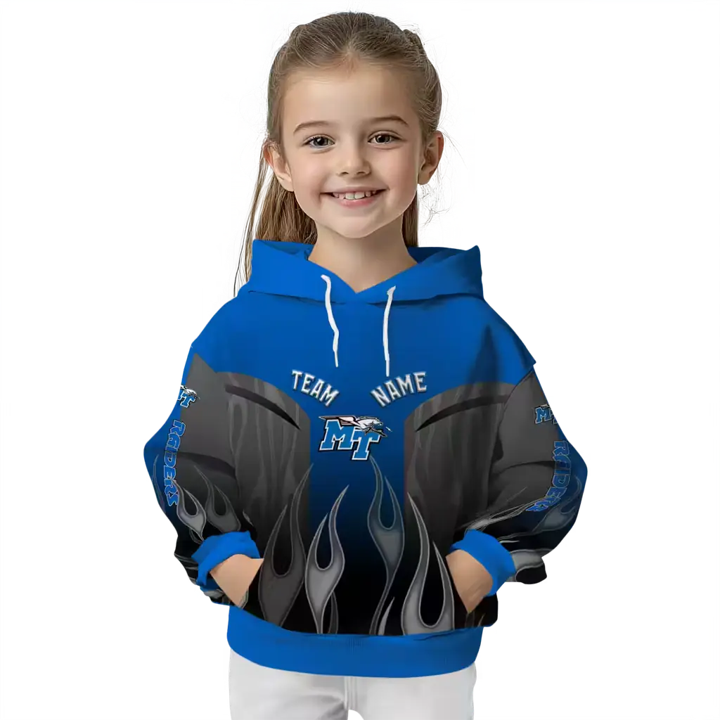 customized middle tennessee blue raiders flame design blue hoodie top rated customized middle tennessee blue raiders flame design blue hoodie top rated