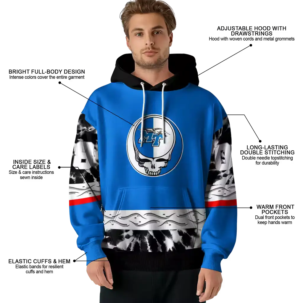 customized middle tennessee blue raiders grateful vibes blue hoodie latest model customized middle tennessee blue raiders grateful vibes blue hoodie latest model
