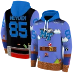 customized middle tennessee blue raiders mario blue black hoodie best selling