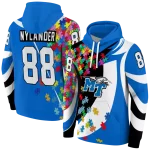 customized middle tennessee blue raiders puzzle pieces blue hoodie best selling