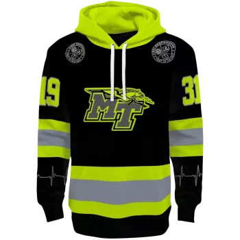 customized middle tennessee blue raiders safety motif black neon green hoodie best selling