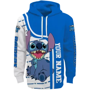 customized middle tennessee blue raiders stitch blue hoodie best selling