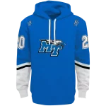 customized middle tennessee blue raiders striped sleeves blue hoodie best selling