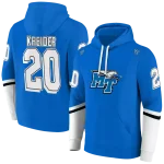 customized middle tennessee blue raiders striped sleeves blue hoodie best selling