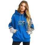 customized middle tennessee blue raiders striped sleeves blue hoodie best selling