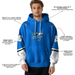 customized middle tennessee blue raiders striped sleeves blue hoodie best selling