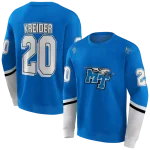 customized middle tennessee blue raiders striped sleeves blue hoodie best selling