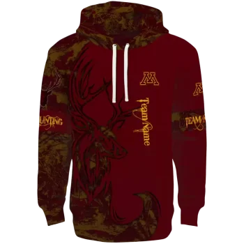 customized minnesota golden gophers deer silhouette maroon hoodie best selling