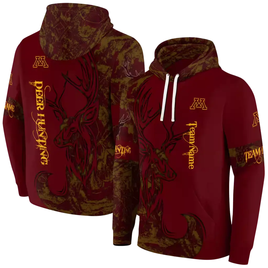 customized minnesota golden gophers deer silhouette maroon hoodie fashion forward customized minnesota golden gophers deer silhouette maroon hoodie fashion forward