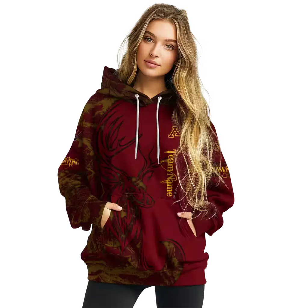customized minnesota golden gophers deer silhouette maroon hoodie high quality customized minnesota golden gophers deer silhouette maroon hoodie high quality