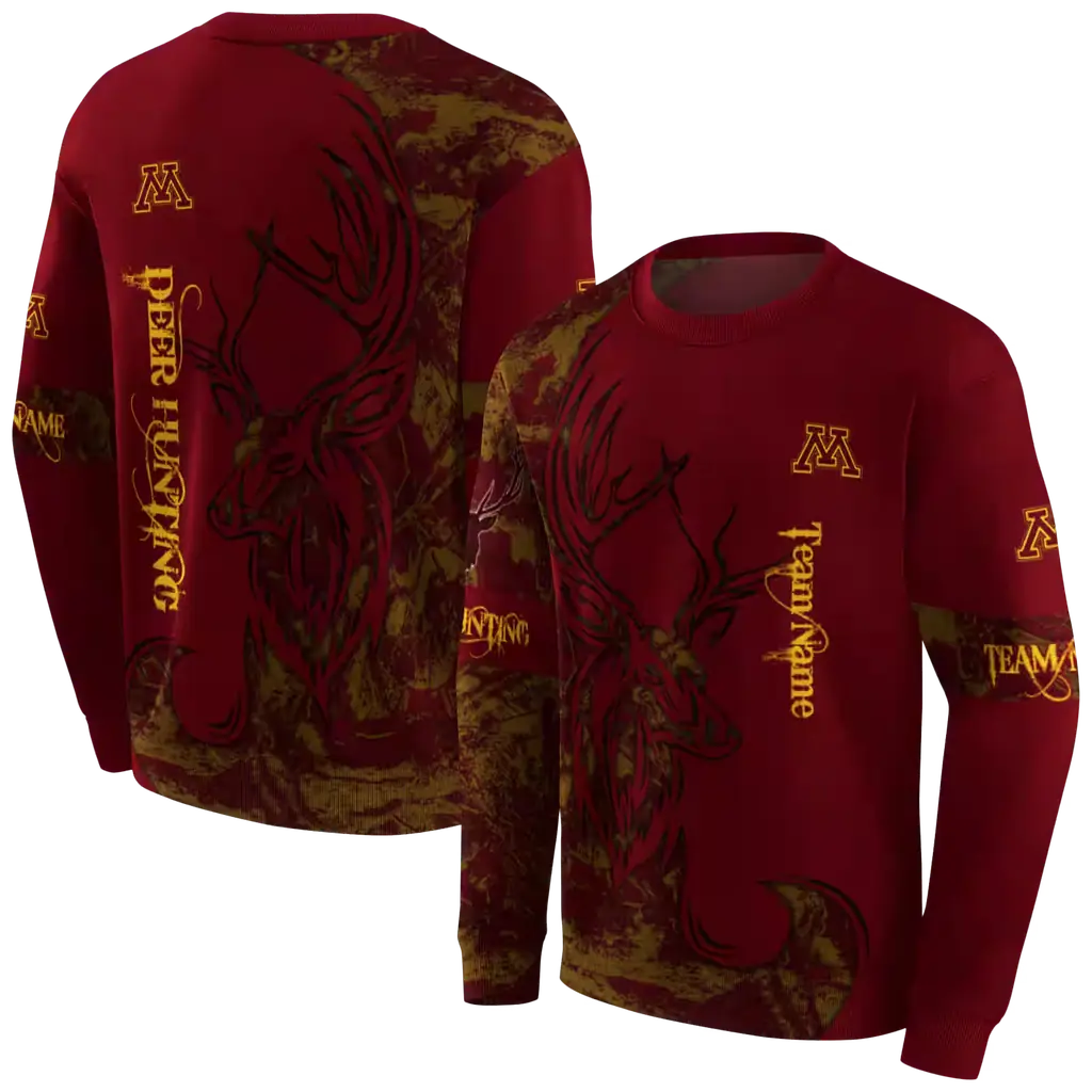 customized minnesota golden gophers deer silhouette maroon hoodie premium grade customized minnesota golden gophers deer silhouette maroon hoodie premium grade