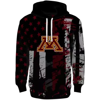 customized minnesota golden gophers distressed flag maroon black hoodie best selling
