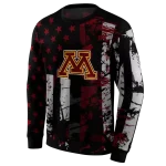 customized minnesota golden gophers distressed flag maroon black hoodie best selling