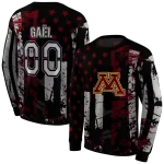 customized minnesota golden gophers distressed flag maroon black hoodie best selling