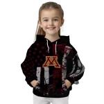 customized minnesota golden gophers distressed flag maroon black hoodie best selling