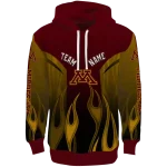 customized minnesota golden gophers flame design maroon hoodie best selling