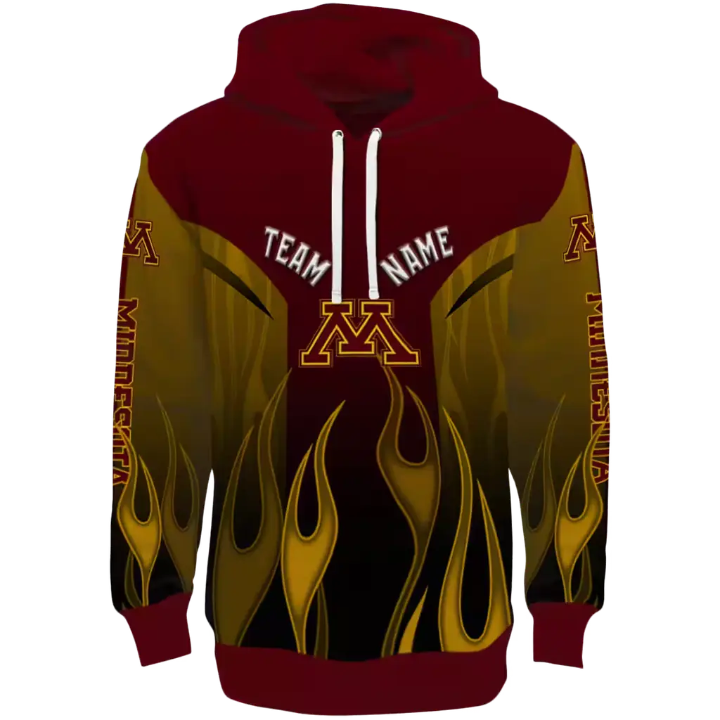 customized minnesota golden gophers flame design maroon hoodie best selling customized minnesota golden gophers flame design maroon hoodie best selling