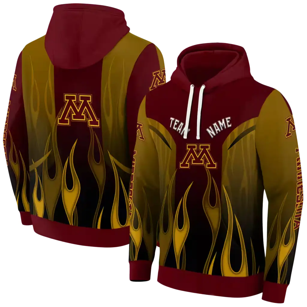 customized minnesota golden gophers flame design maroon hoodie fashion forward customized minnesota golden gophers flame design maroon hoodie fashion forward