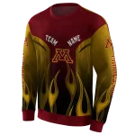 customized minnesota golden gophers flame design maroon hoodie best selling