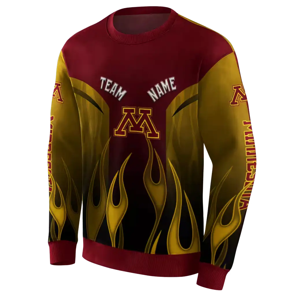 customized minnesota golden gophers flame design maroon hoodie new arrival customized minnesota golden gophers flame design maroon hoodie new arrival