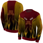 customized minnesota golden gophers flame design maroon hoodie best selling