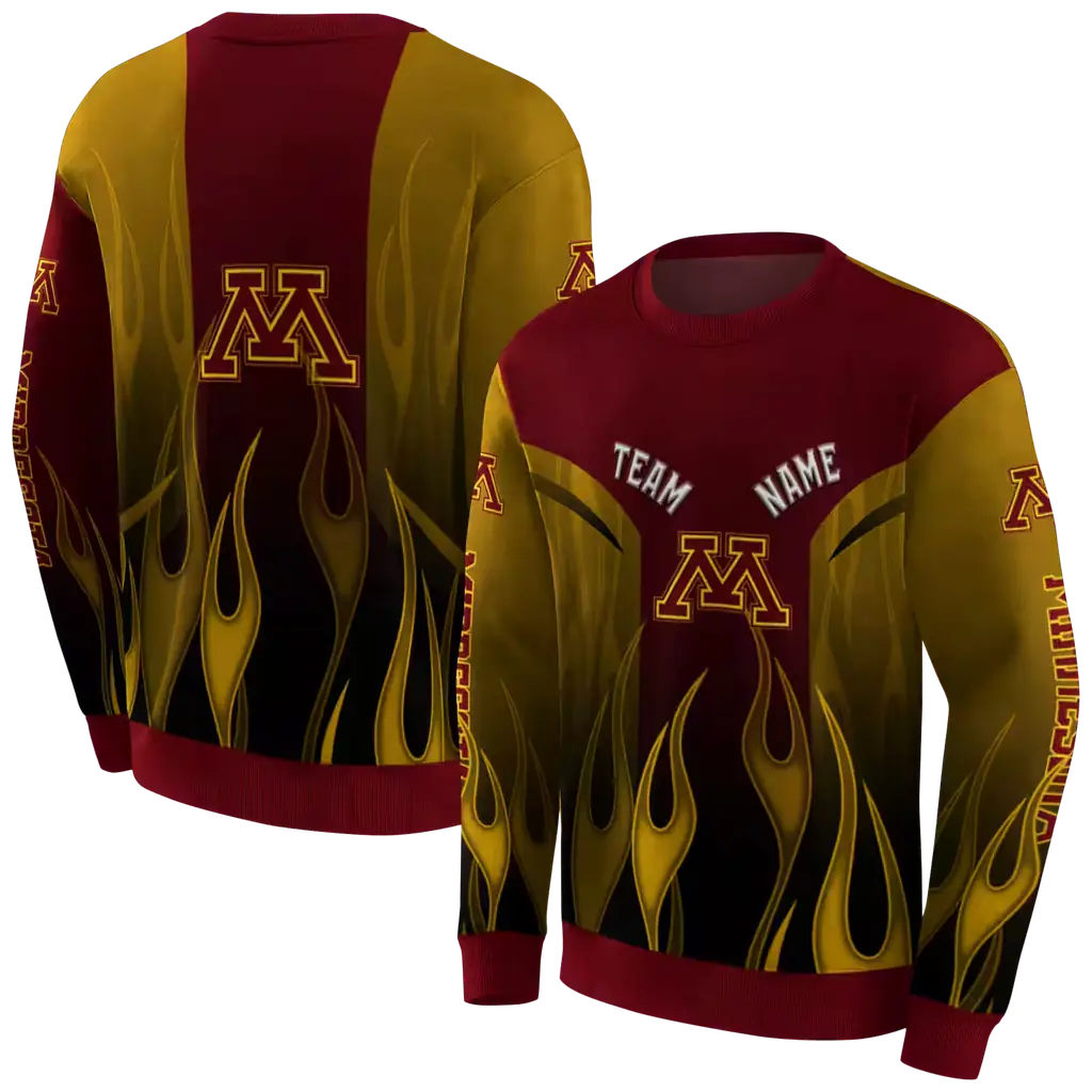 customized minnesota golden gophers flame design maroon hoodie premium grade customized minnesota golden gophers flame design maroon hoodie premium grade