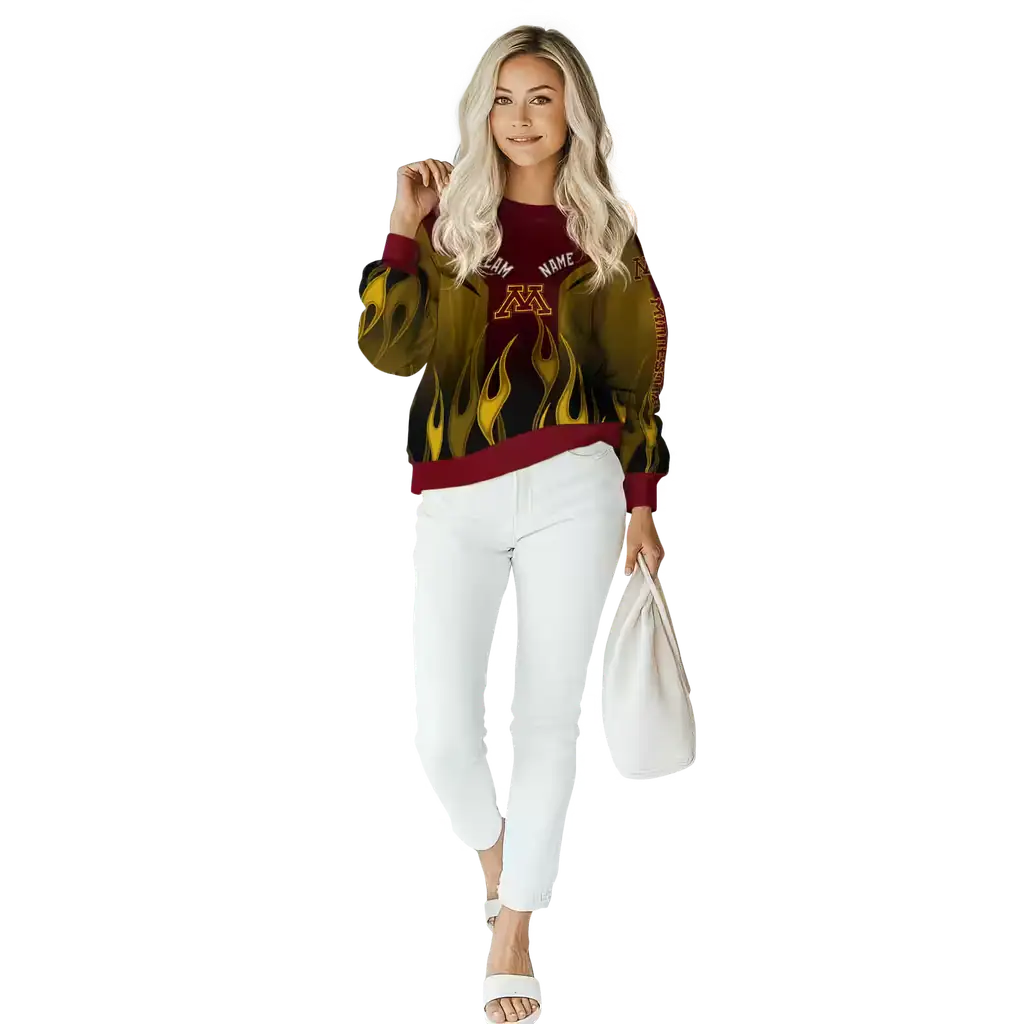 customized minnesota golden gophers flame design maroon hoodie trendy customized minnesota golden gophers flame design maroon hoodie trendy