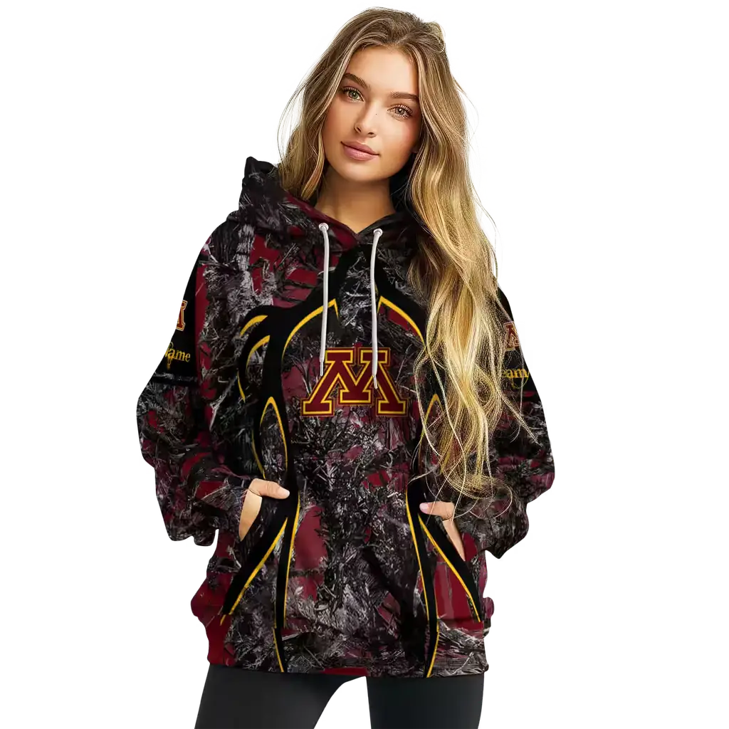 customized minnesota golden gophers hunting theme maroon black hoodie high quality customized minnesota golden gophers hunting theme maroon black hoodie high quality