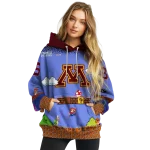 customized minnesota golden gophers mario blue black hoodie best selling