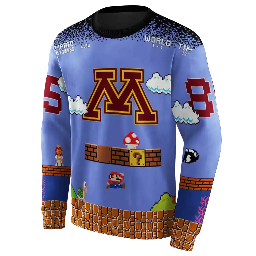 customized minnesota golden gophers mario blue black hoodie new arrival customized minnesota golden gophers mario blue black hoodie new arrival