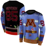 customized minnesota golden gophers mario blue black hoodie best selling