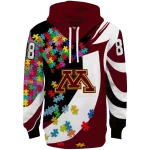 customized minnesota golden gophers puzzle pieces maroon hoodie best selling